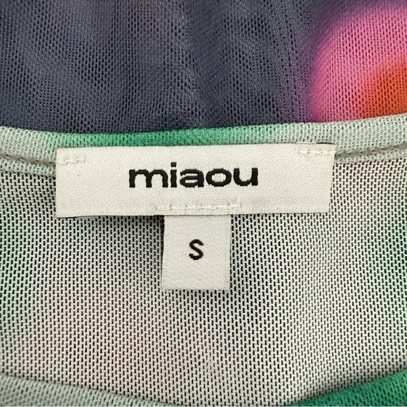 MIAOU Polka Dot PatchworkLong Sleeve Mesh Sheer T-shirt Sz S Y2K Bratz 2000’s - Picture 11 of 14